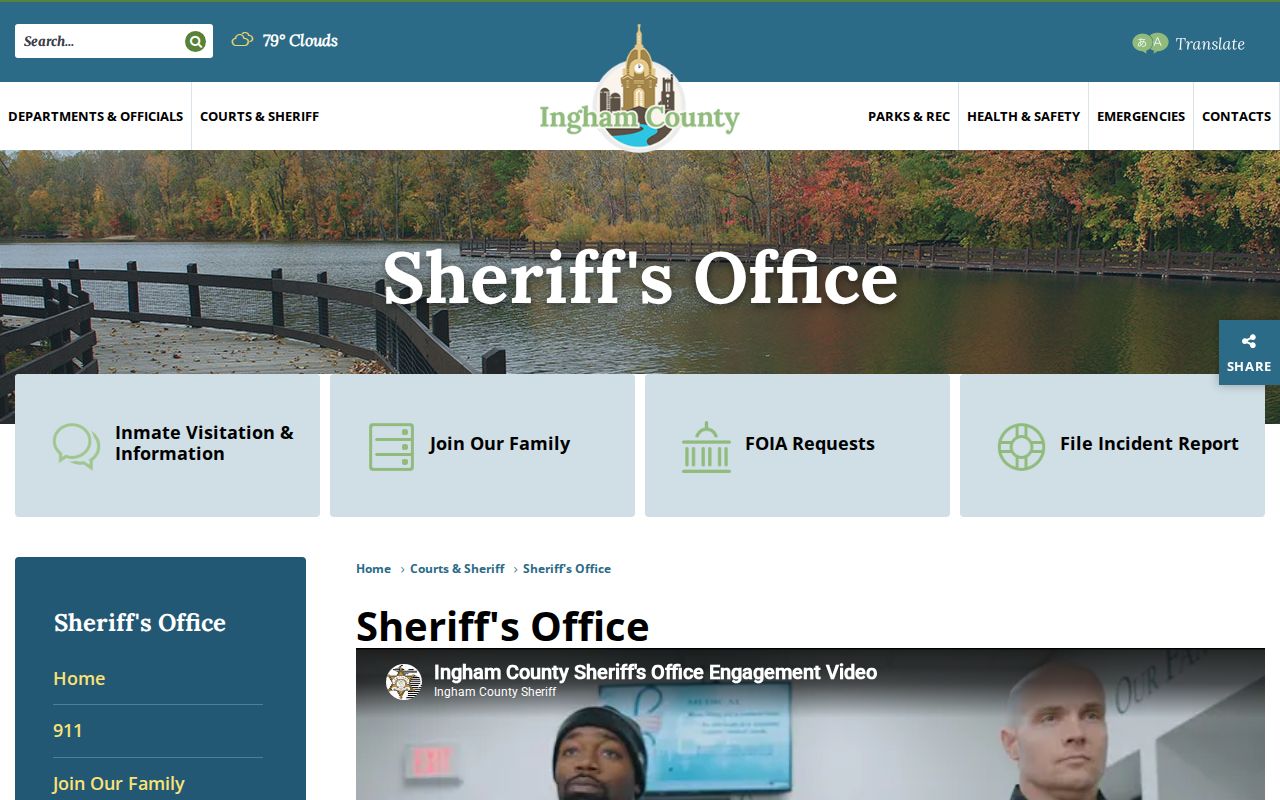 Ingham County arrest history on the Sheriff official homepage