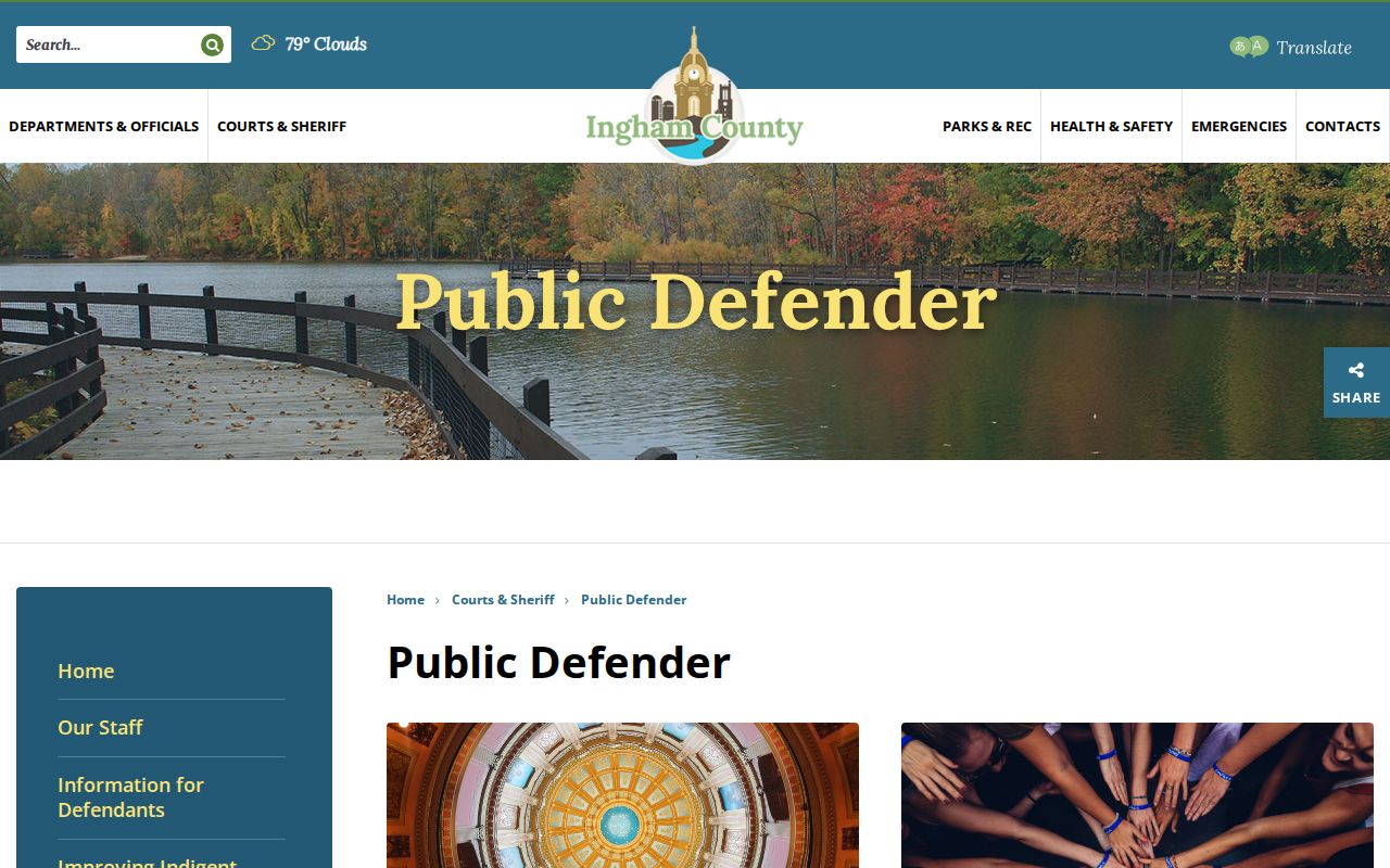 Ingham County criminal case public defender resources