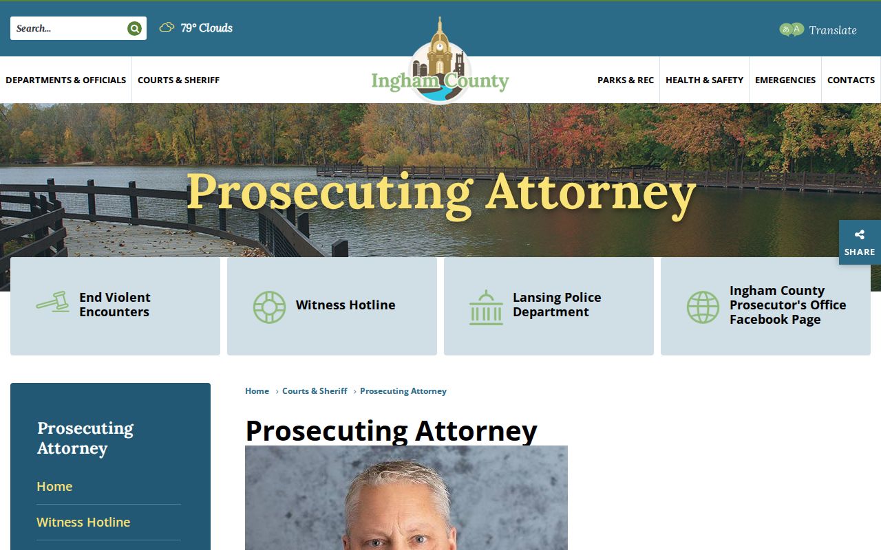 Ingham County criminal prosecution office in the Grady Porter Building