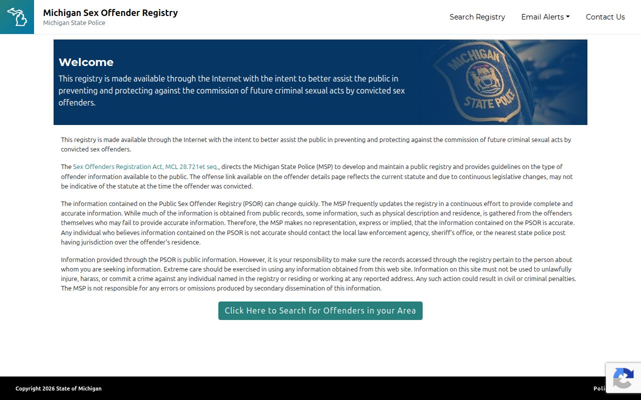 Ingham County sex offender check search options in Michigan PSOR